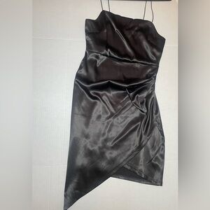 Elegant Black Satin Dress